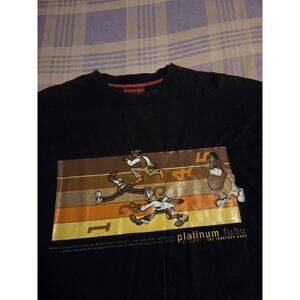 Vintage Platinum Fubu Fat Albert Black Shirt Men XL Hip Hop Streetwear Y2K RARE